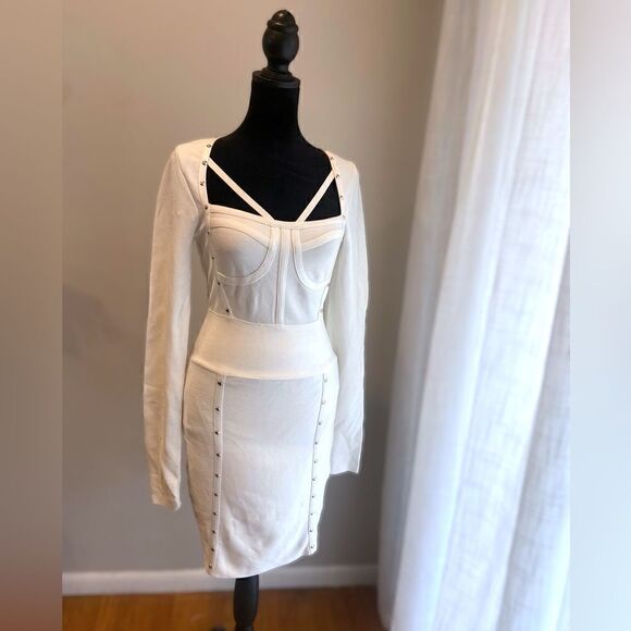 Guess by Marciano Sudded Long Sleeve Bandage Dress size M - Picture 6 of 16